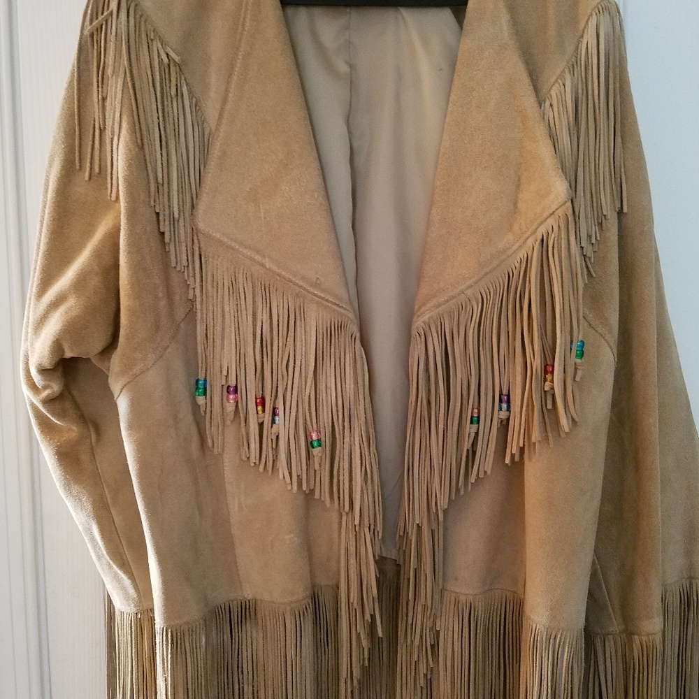 Vintage Pioneer Wear Beaded Suede Jacket